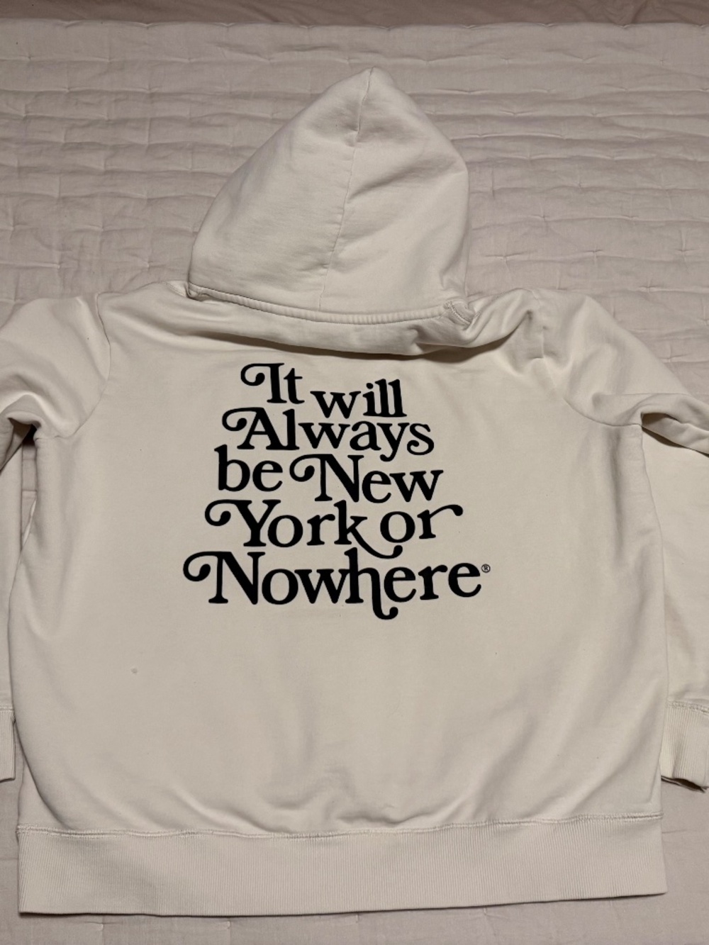 New York Or Nowhere NYON Cream Typographic Pullover Hoodie
